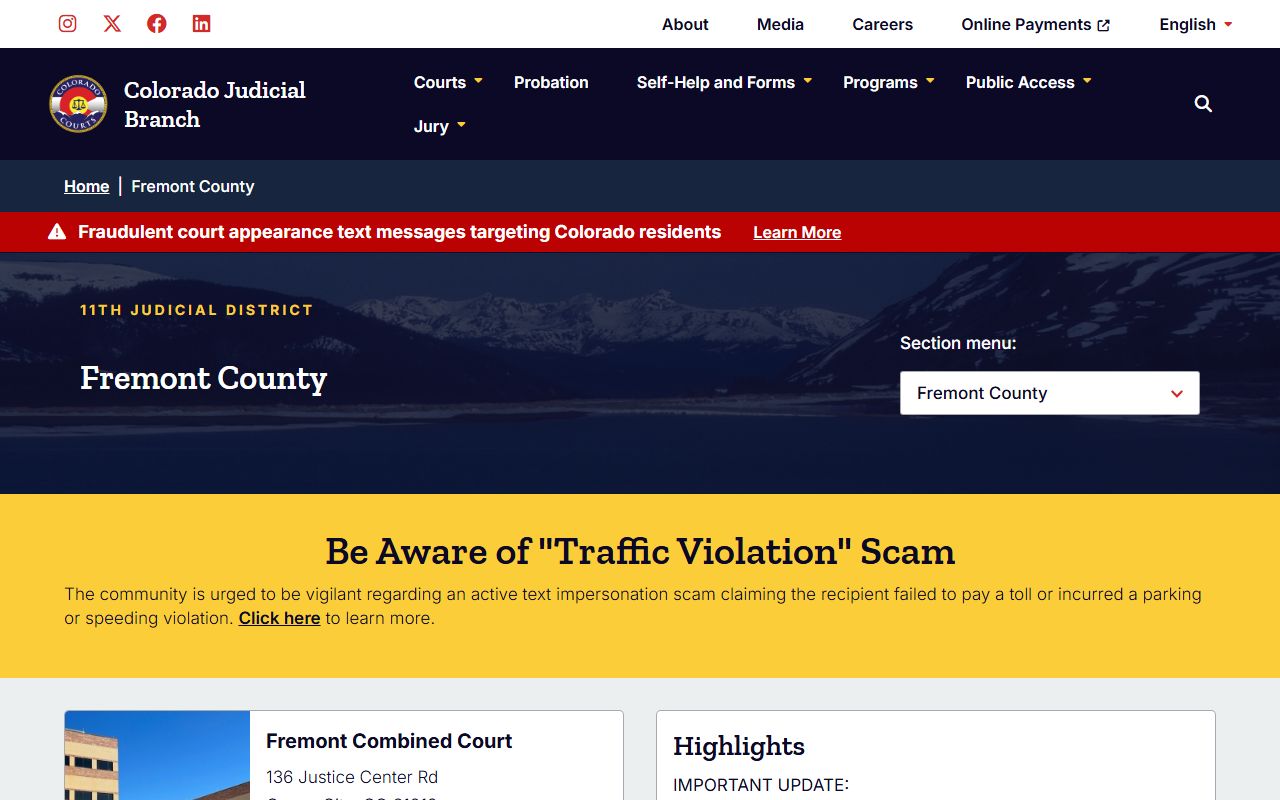 Fremont County court records after jail arrest court page